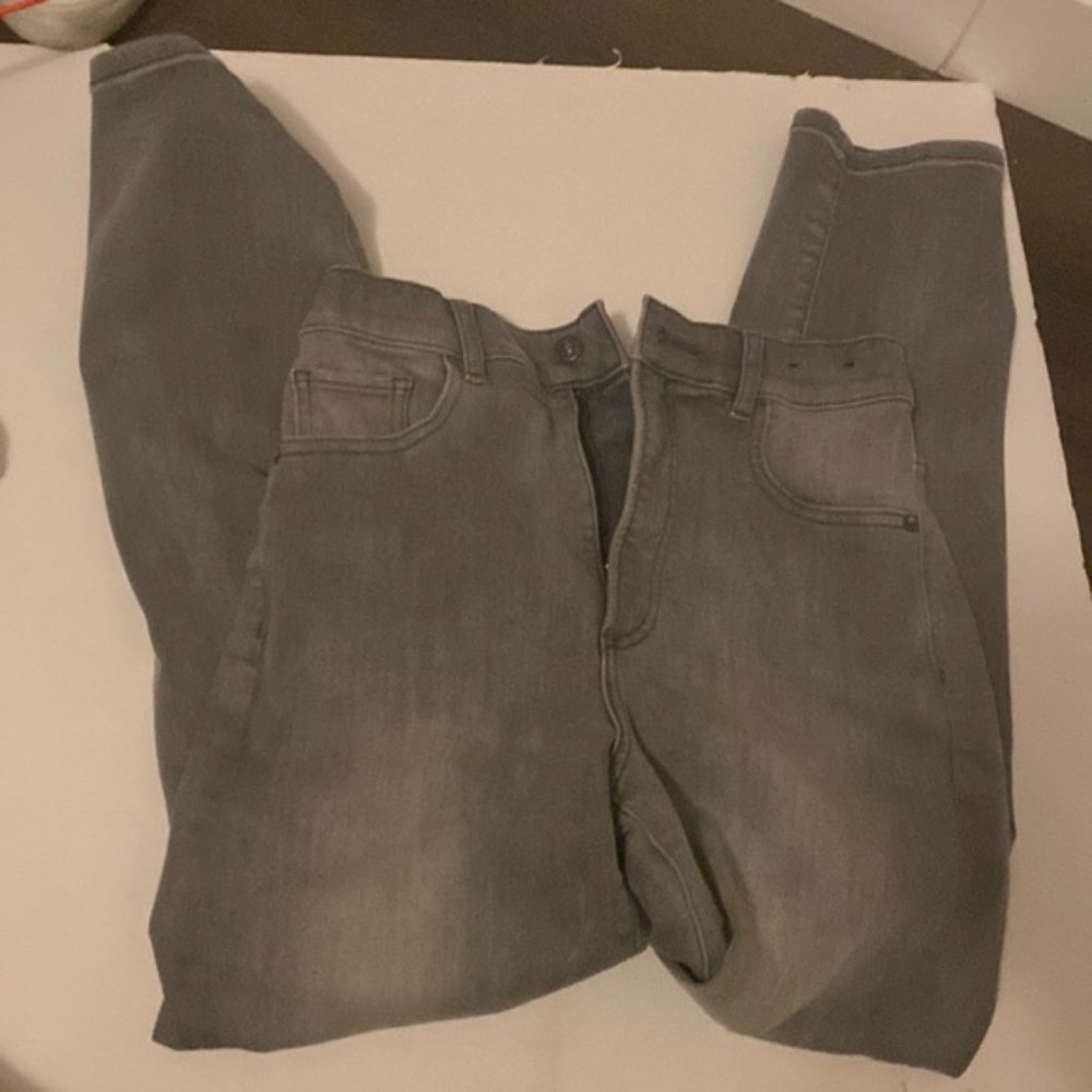 Express Grey Wash Super High Rise Skinny Jeans, Size 4R